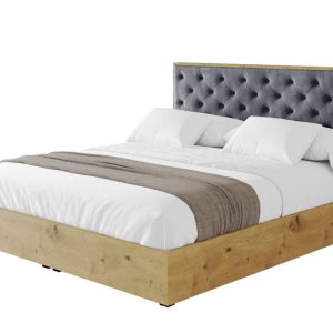 Łóżko tapicerowane z materacem + pojemnik ENZO3 – 180×200 cm Ciemnoszary 839548 Łóżko tapicerowane z materacem + pojemnik ENZO3 – 180×200 cm Ciemnoszary 839548