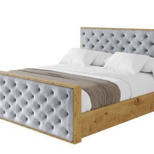 Łóżko tapicerowane z materacem + pojemnik ENZO3-Z-120×200 cm Jasnoszary 840188 Łóżko tapicerowane z materacem + pojemnik ENZO3-Z-120×200 cm Jasnoszary 840188