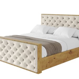 Łóżko tapicerowane z materacem + pojemnik ENZO3-Z-140×200 cm Beżowy 839791 Łóżko tapicerowane z materacem + pojemnik ENZO3-Z-140×200 cm Beżowy 839791