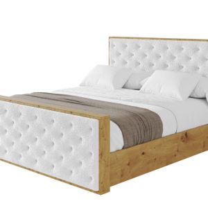 Łóżko tapicerowane z materacem + pojemnik ENZO3-Z-180×200 cm Biały 840171 Łóżko tapicerowane z materacem + pojemnik ENZO3-Z-180×200 cm Biały 840171