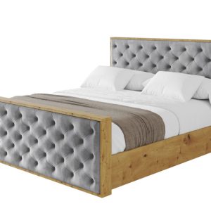 Łóżko tapicerowane z materacem + pojemnik ENZO3-Z-180×200 cm Szary 840199 Łóżko tapicerowane z materacem + pojemnik ENZO3-Z-180×200 cm Szary 840199