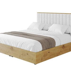Łóżko tapicerowane z materacem + pojemnik ENZO4 – 120×200 cm Biały 839443 Łóżko tapicerowane z materacem + pojemnik ENZO4 – 120×200 cm Biały 839443